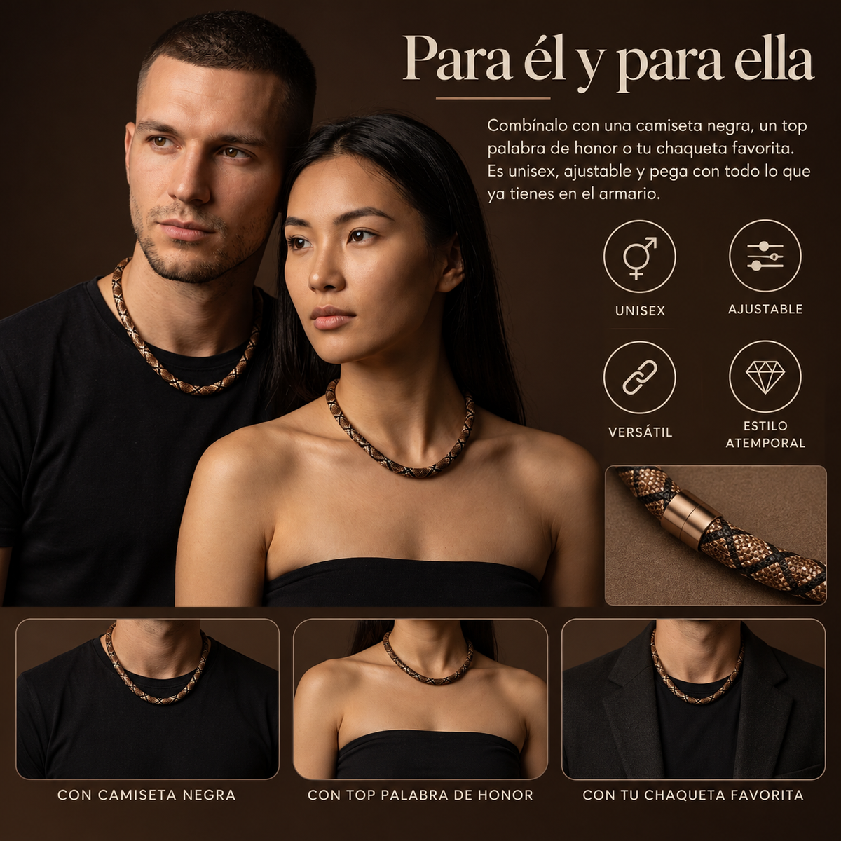 Collar serpiente que eleva cualquier look